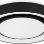 Runde LED Deckenleuchte Sully, Ø 38cm, schwarz/opal, mit Farbwechsel und Dimmfunktion.