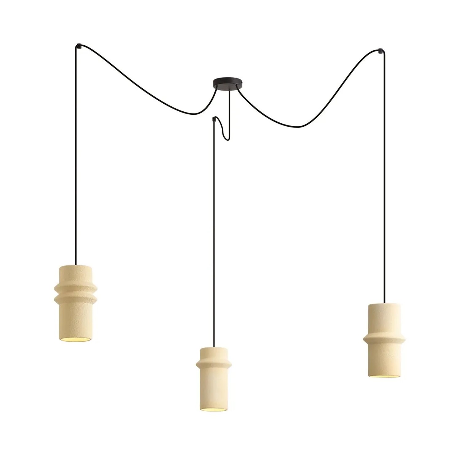 QAZQA Retro Hängelampe Beige 3 Flammig Monti