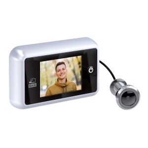 Basi digitaler Türspion TS 700 in Silber/Chrom für Türstärken 38-70mm. Mit 3,5" Display.