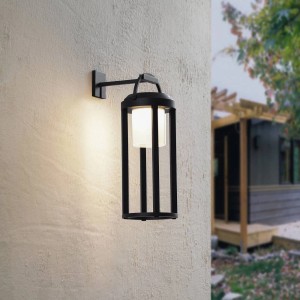 Lucande LED Solarleuchte Außen Tilena 10020280 Dimmbar Spritzwassergeschützt Modern in Schwarz aus Aluminium