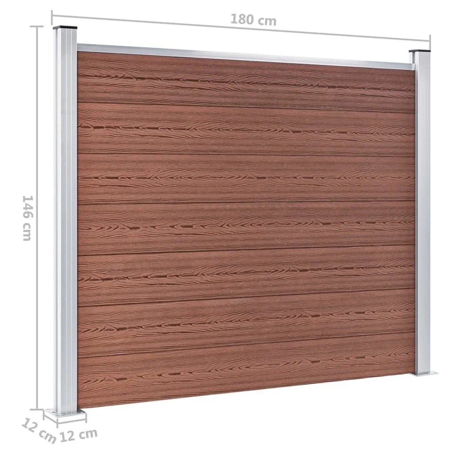vidaXL Zaunelement Set WPC 699x146 cm Braun 3070453_11