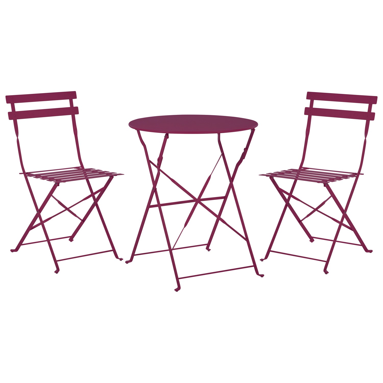 Beliani Bistro Set FIORI Burgunderrot 60x60x80