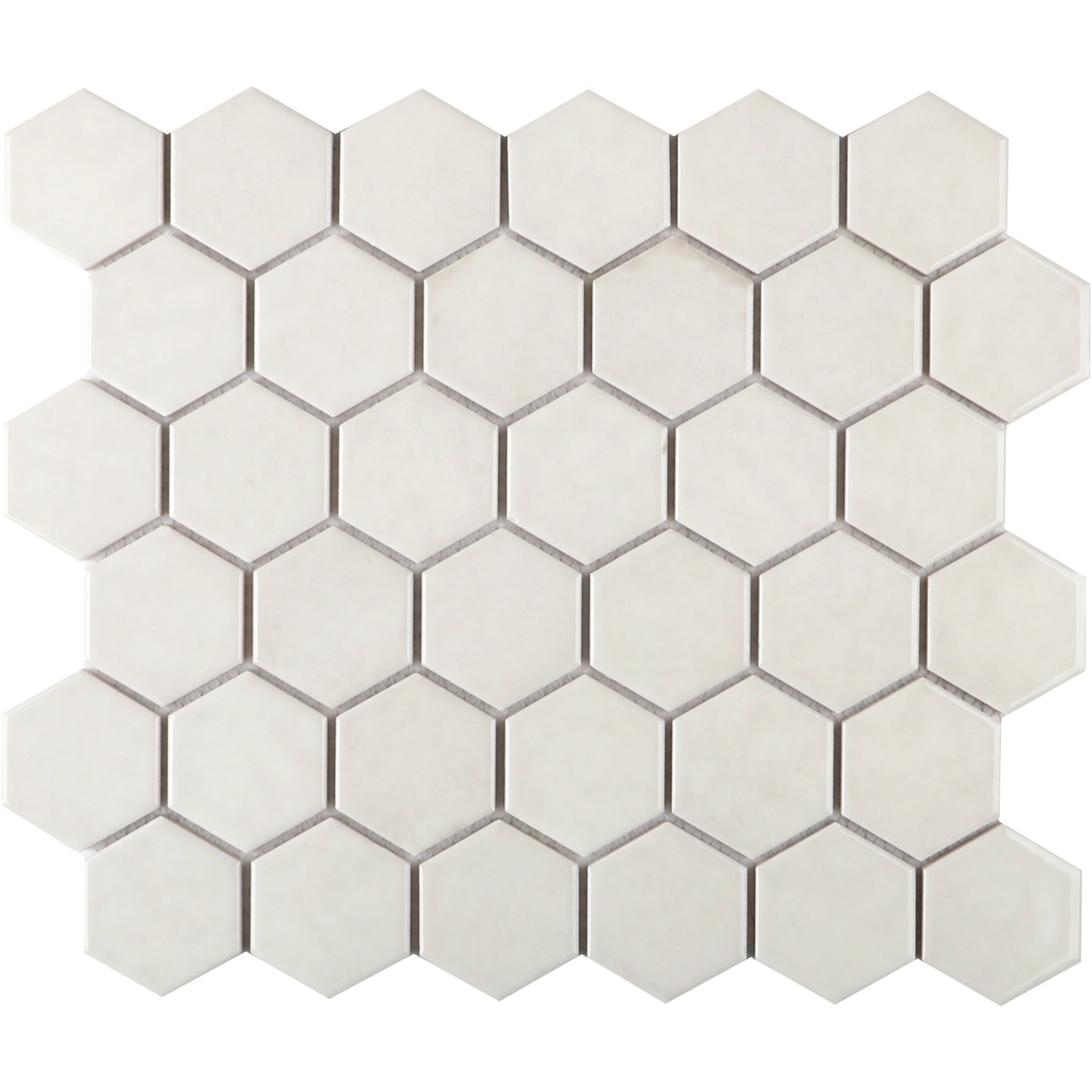 Mosaikmatte Castello Hexagon Keramik Weiß 32 cm x 28 cm günstig online kaufen