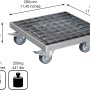 Wagner Multi Roller, verzinkt, 290x290mm, Tragkraft 200kg. Gitterrost-Pflanzenroller mit Rollen.
