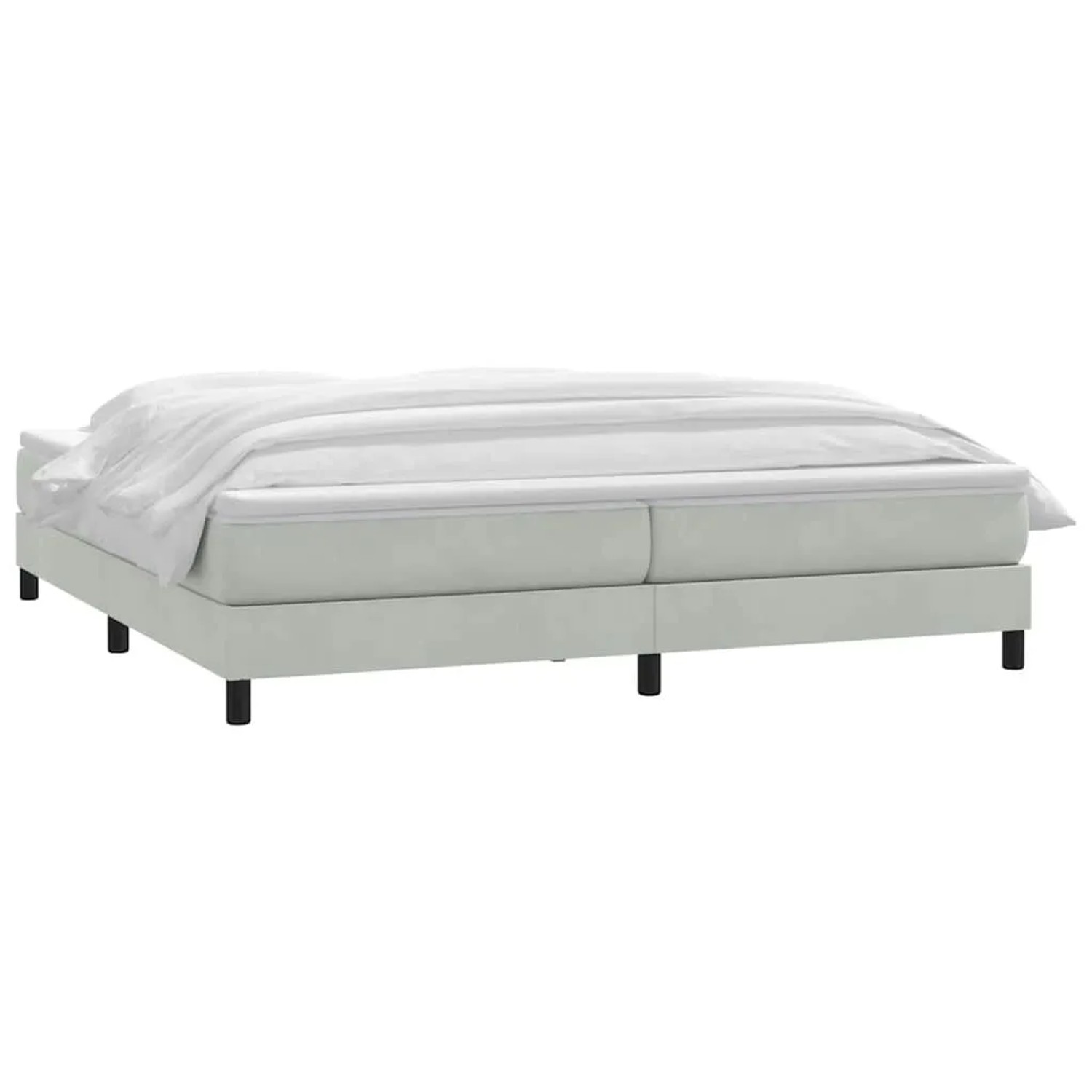 vidaXL Boxspringbett mit Matratze Hellgrau 180x220 cm Samt 3315981 günstig online kaufen