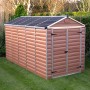 Palram Canopia Gerätehaus Skylight, 185x379 cm, Amber, im Garten.