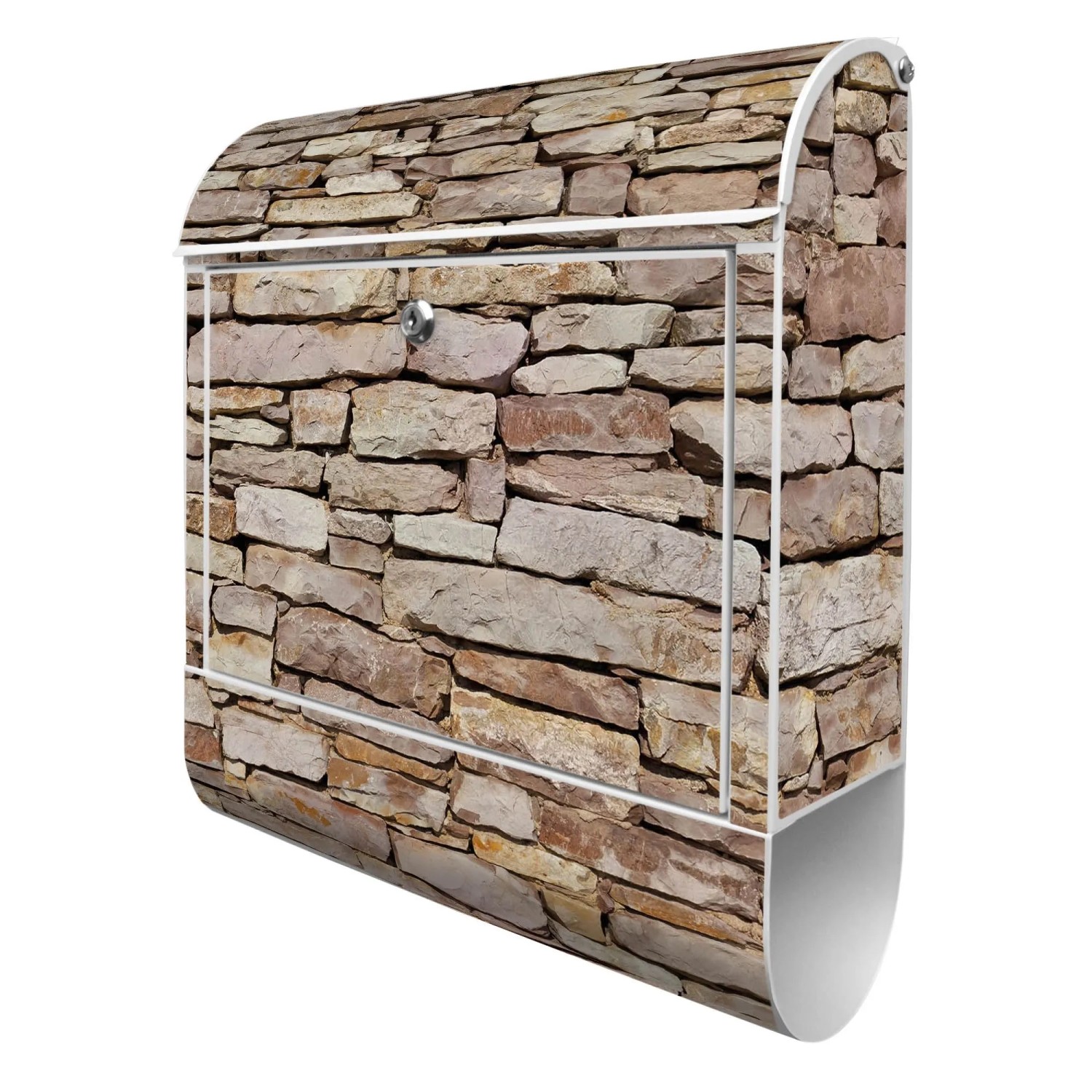 Banjado Design Briefkasten Weiß Pulverbeschichtet 39x47x14cm 2 Schlüssel Mi günstig online kaufen