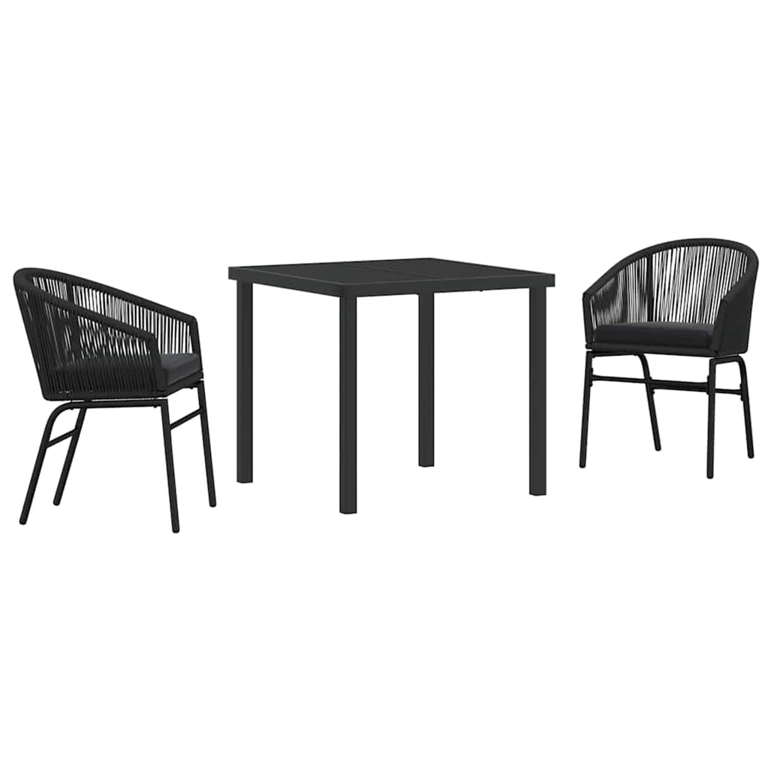 vidaXL Garten Essgruppe 3-Tlg Schwarz Poly Rattan 3379345 günstig online kaufen