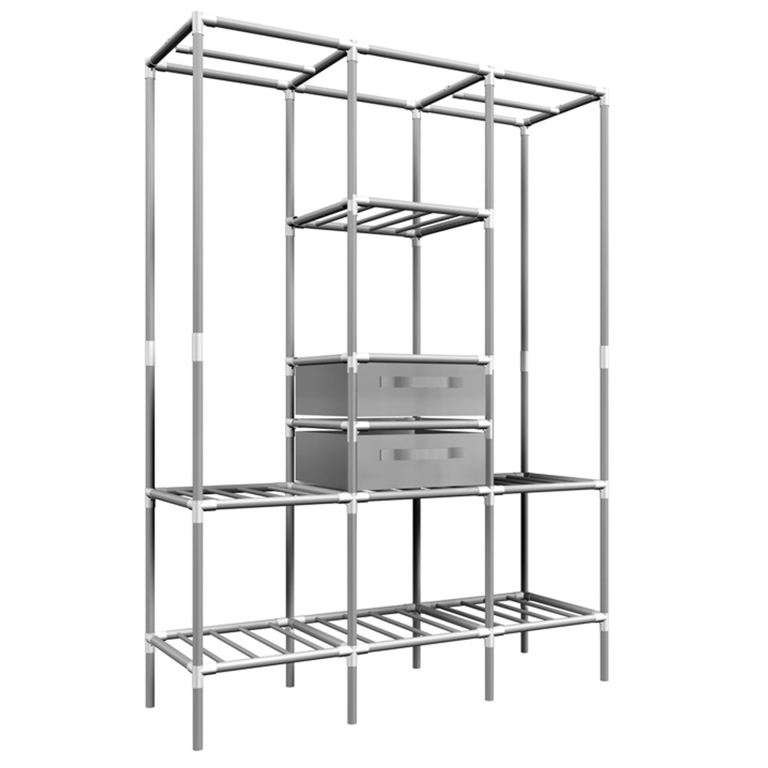 eyepower XL Kleiderschrank System 2 Schubladen 178 x 128 x 44,5 cm günstig online kaufen
