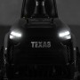 Frontansicht Texas Premium TTS98 Benzin-Rasentraktor mit LED-Scheinwerfern.