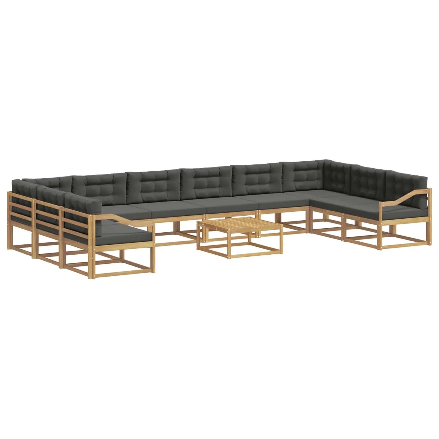 vidaXL Outdoor-Sofagarnitur mit Kissen 11 Stk Weiß und Anthrazit 3387156