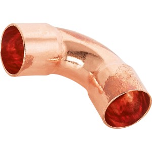 Löt-Bogen, Ø 15mm, aus Kupfer, 90-Grad-Winkel, geeignet für Kupferrohre, 10 Stück