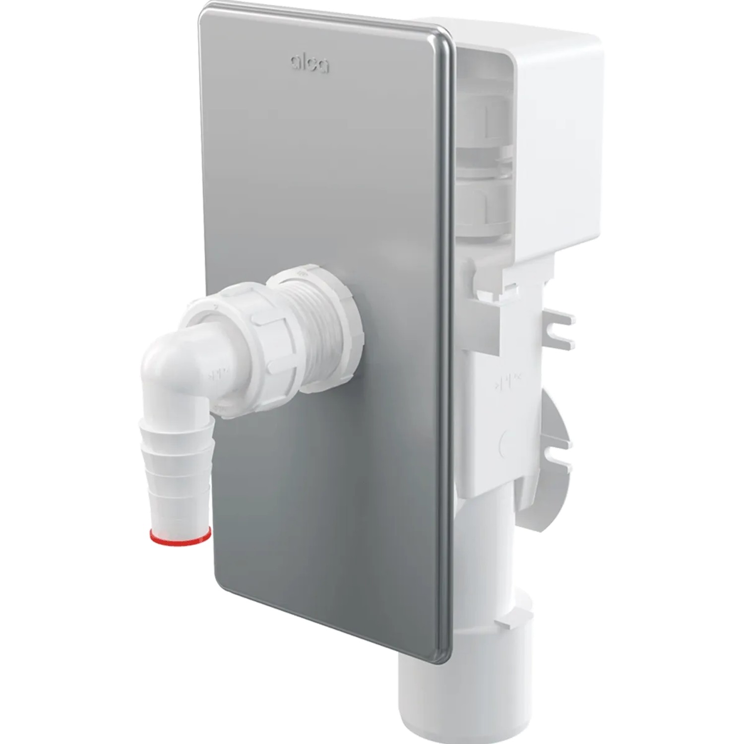 Alcadrain APS3P Unterputzsiphon für Waschmaschine und Spülmaschine, Belüftungsventil, Edelstahl DN40/DN50