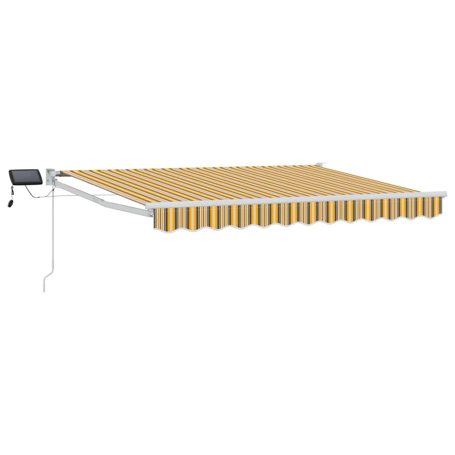 vidaXL Manuelle Gelenkarmmarkise mit LEDs Gelb und Grau 3,5 x 2,5 m 3419276