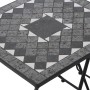 Quadratischer Gartentisch Siena Garden Como, grau, 51x51 cm mit Mosaikmuster.