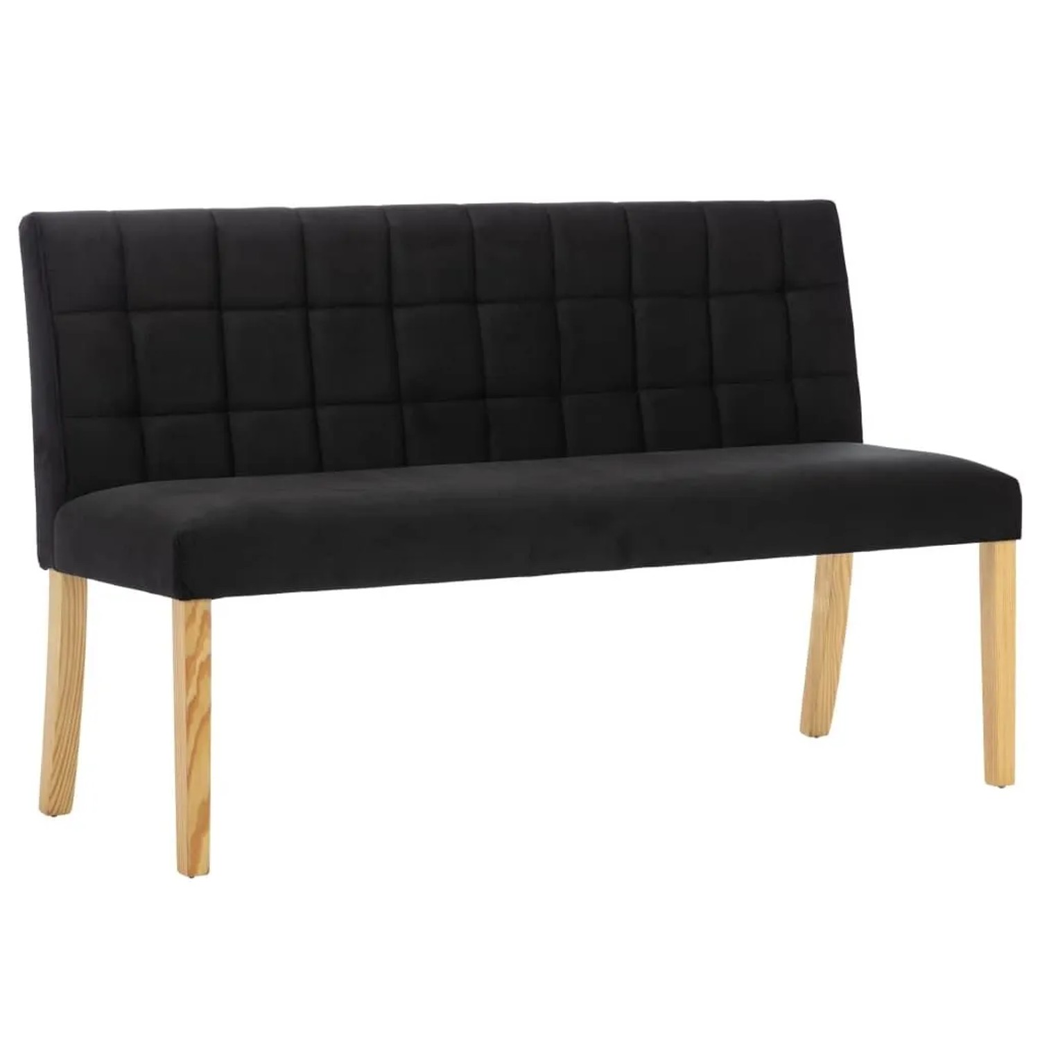 DELUKE Sitzbank CILD 140cm Schwarz Samt Indoor Küchenbank Esszimmerbank Flurbank Mit Rückenlehne