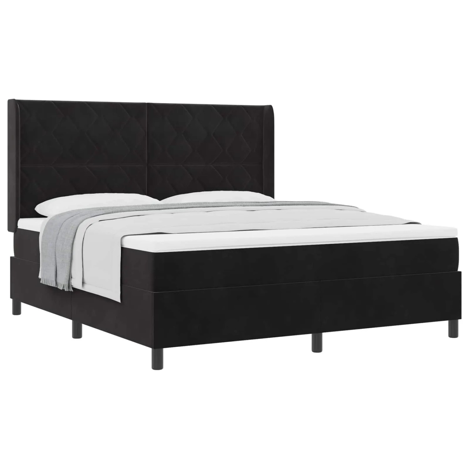 Thumbnail - vidaXL Boxspringbett mit Matratze Schwarz 180 x 200 cm Samt 3342076