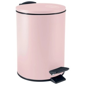 Spirella Adelar Kosmetikeimer, 3 l, hellrosa, mit Fußpedal und Softclose.