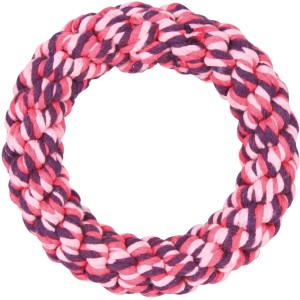 Jollypaw Tau-Ring, ø 14 cm, robustes Tauspielzeug für Hunde in Rosa und Lila.