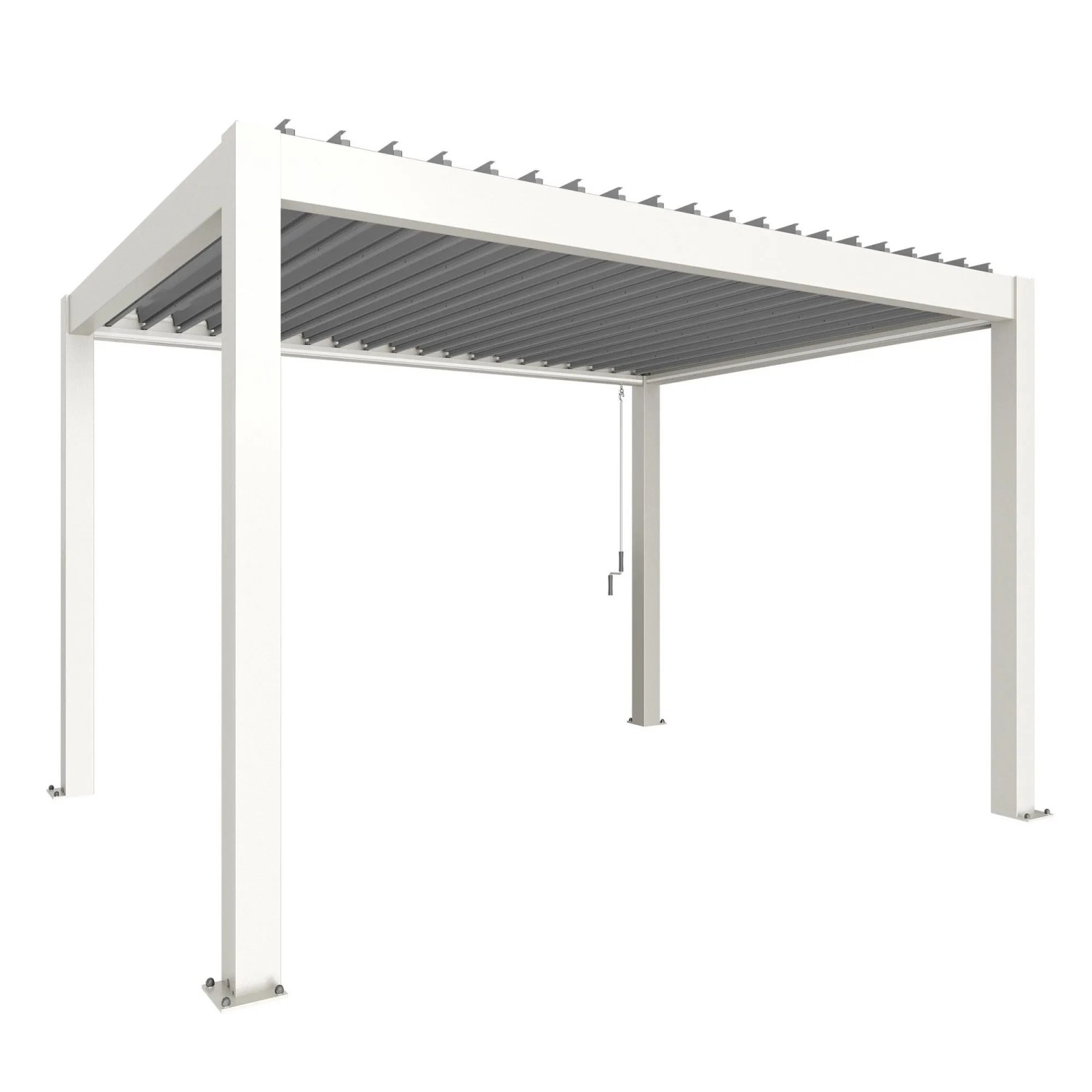 Biohort Pergola 4 m x 3 m Weiß/Silber-Metallic