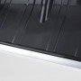 Schwarzes Kunststoff-Schaufelblatt der Westfalia Schneeschaufel mit silberner Metallkante. Für effizientes Schneeräumen.