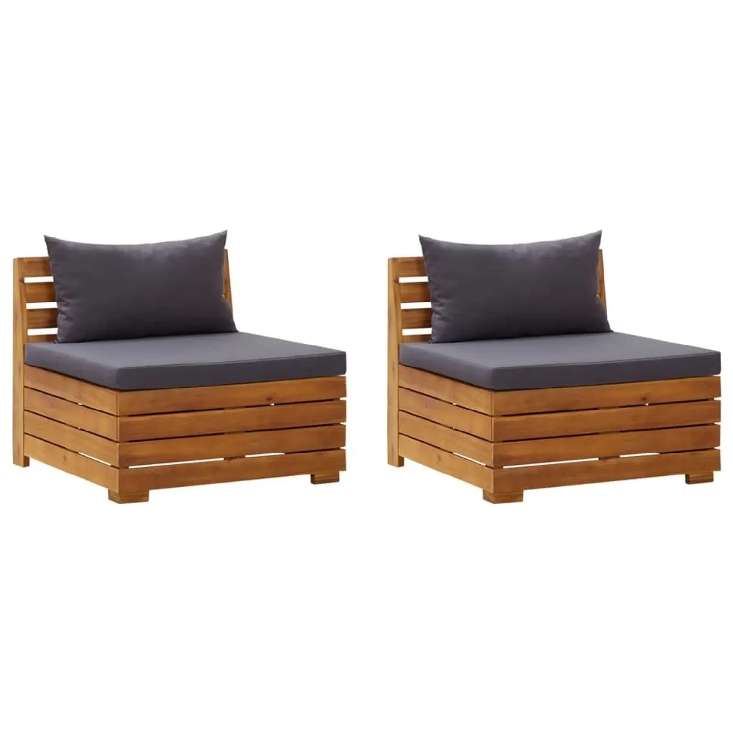 vidaXL 2-Sitzer-Gartensofa mit Kissen Massivholz Akazie 316247
