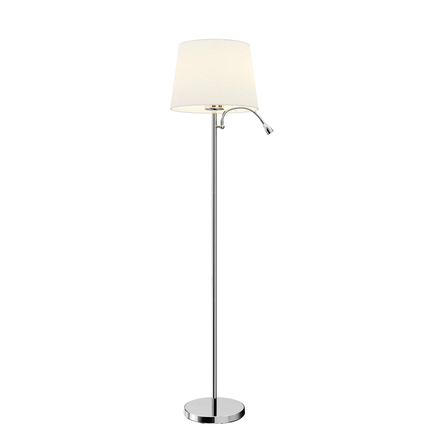 Lindby Stehlampe Benjiro 9624027 Modern in Weiß aus Textil 1-flammig E27 Wohnzimmerleuchte