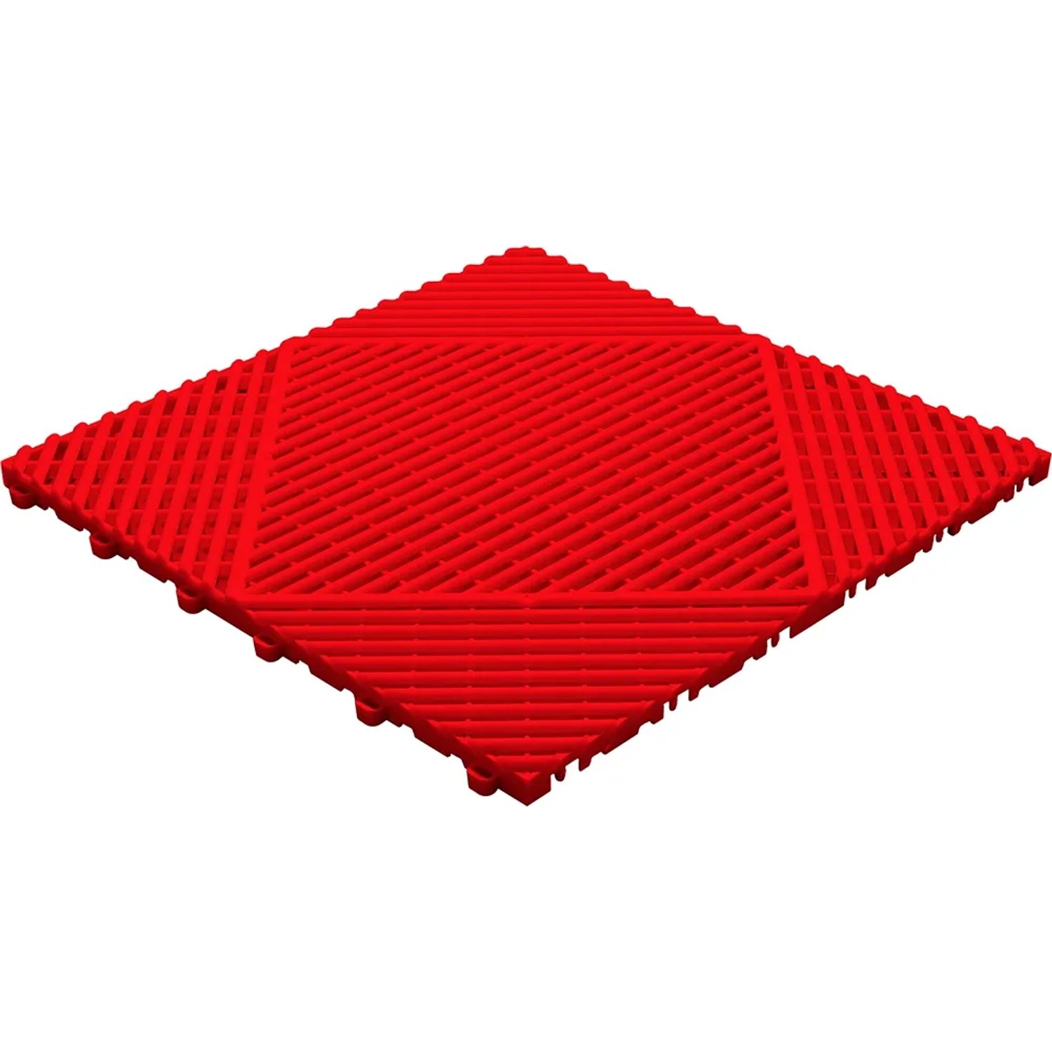 Rote Florco Kunststoff-Klickfliese classic, 40x40 cm. Bodenfliese mit offener 3D-Struktur.