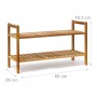 Relaxdays Schuhregal Walnuss Hell Stapelbar 40,5 cm x 69 cm x 26 cm 1,7 kg_4