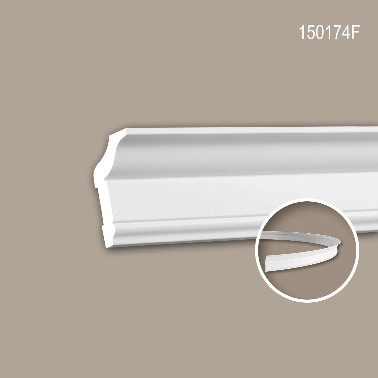 PROFHOME 150174F Flexible Eckleiste Stuckleiste aus Flexiblem Polyurethan 2 m 200 cm x 3,6 cm x 6,1 cm Weiß