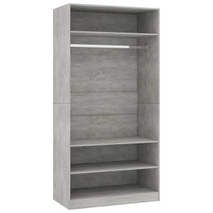 vidaXL Kleiderschrank Betongrau 100x50x200 cm Holzwerkstoff 800229