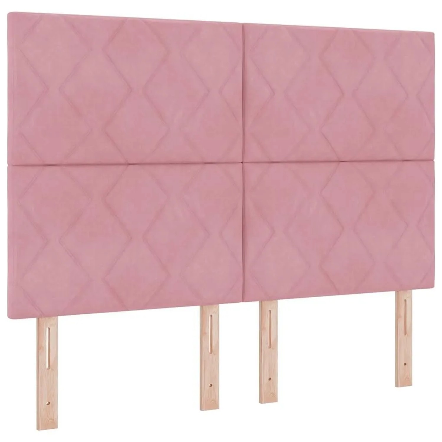 vidaXL LED Boxspringbett mit Matratze Rosa 160 x 200 cm Samt 3343393