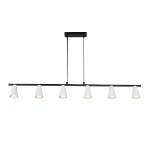 Moderne NETTLIFE Esstisch Pendelleuchte, 6-flammig, schwarz-weißes Metall, GU10. Ideal für Esszimmer, Wohnzimmer & Büro.