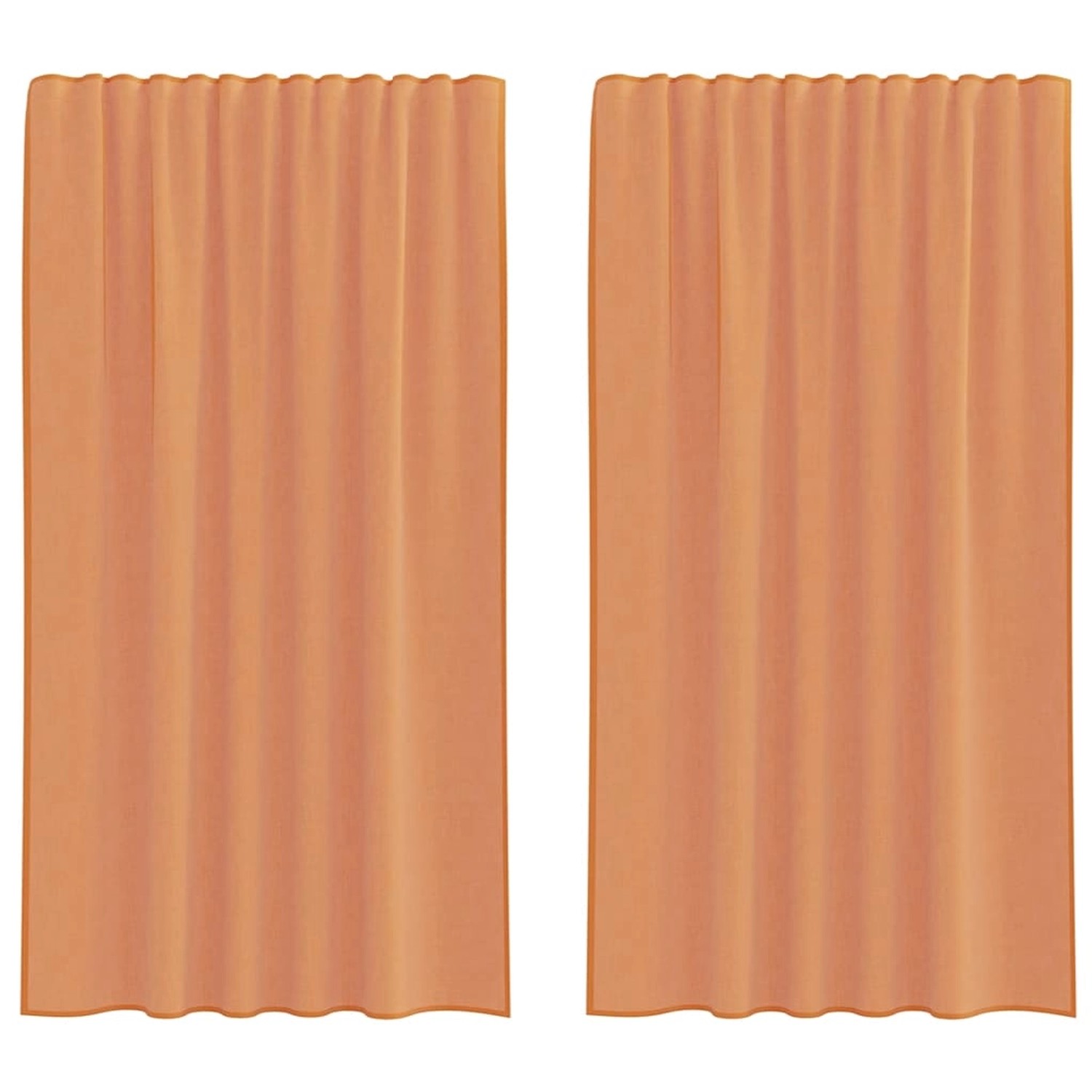 vidaXL Voile Vorhänge mit Stangentaschen 2 Stk Terrakotta 4102232 günstig online kaufen