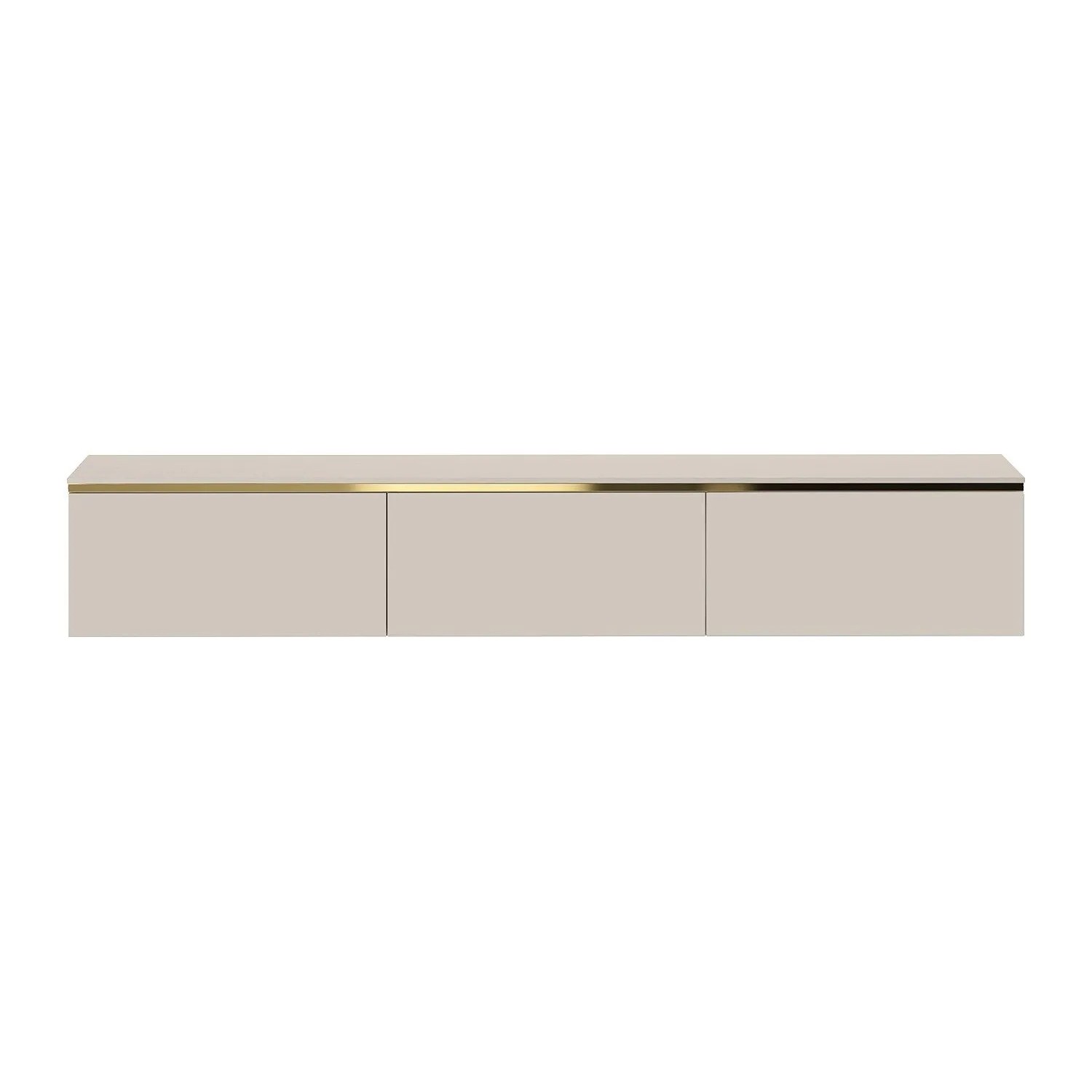Vente-unique Tv-Hängeschrank Vukia Beige  Goldfarben 180 cm