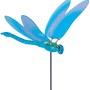 Blauer Deko-Gartenstecker Libelle, 49 cm hoch, mit beweglichen Flügeln für den Garten.
