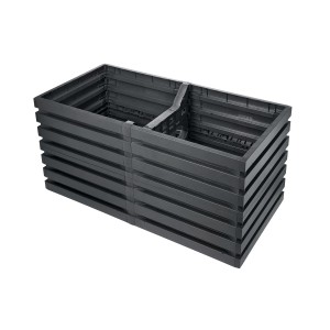 Garantia Skyline Hochbeet, 161x80x75 cm, Graphitgrau, aus Kunststoff.