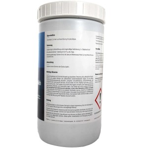 Evolution ChlorTabs 1 kg: Schnelllösliche Chlortabletten zur Poolpflege im Behälter.