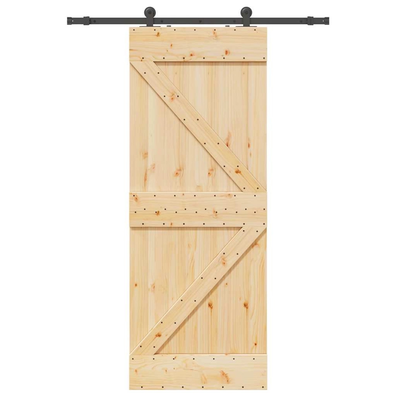 vidaXL Schiebetür mit Beschlag 80x210 cm Massivholz Kiefer 3332619 günstig online kaufen
