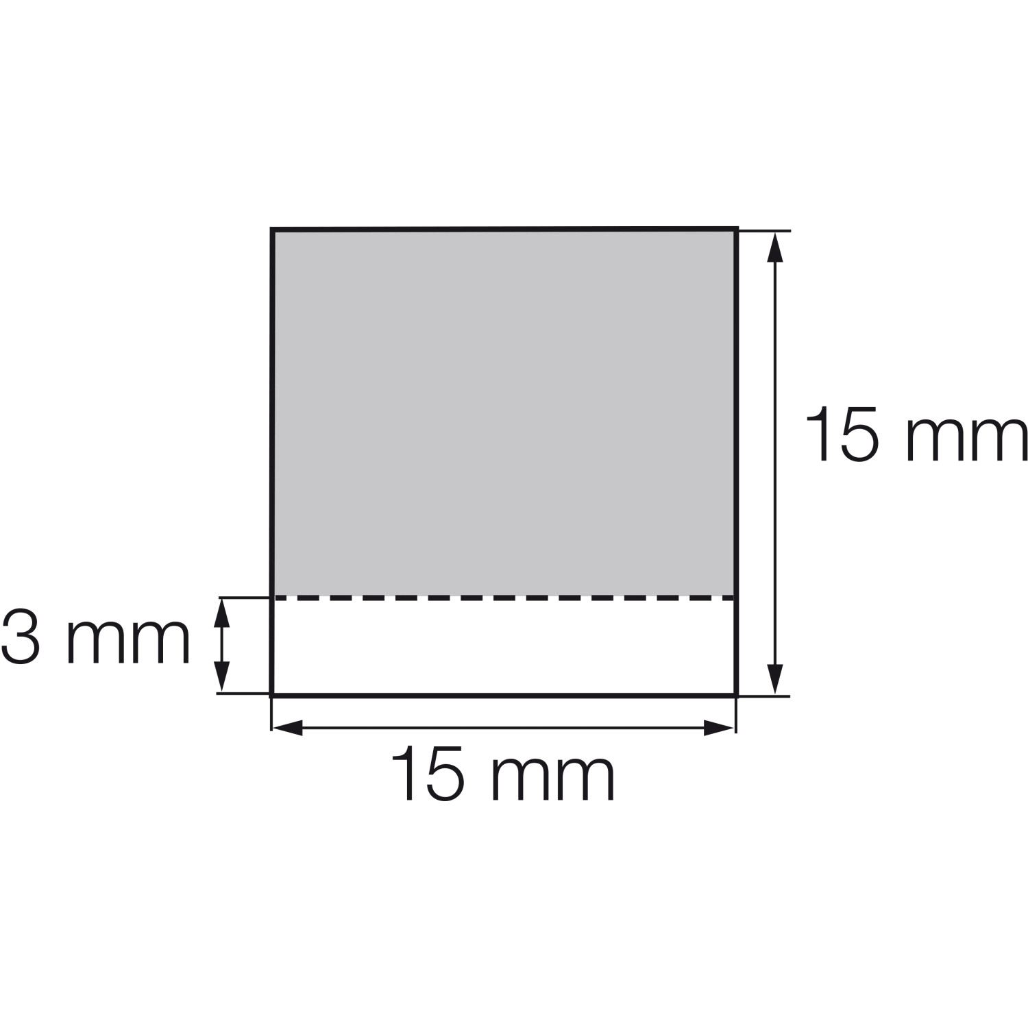 Querschnitt Kompriband 15x3-15 mm, Dichtungsband für Fenster und Türen.