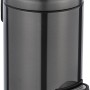 Wenko Kosmetik-Treteimer Leman, 3 l, Metallic-Schwarz, aus Edelstahl.