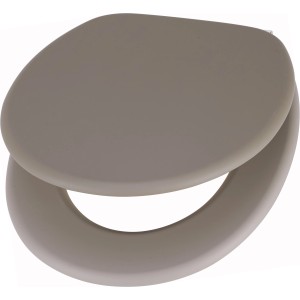 Grauer baliv WC-Sitz Preto mit Absenkautomatik, MDF-Kern, ovale Form. Toilettendeckel für Standard WCs.