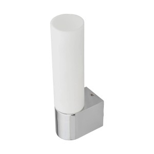 Lindby Wandleuchte Wandlampe Bad Melike 9641002 Spritzwassergeschützt Modern in Chrom aus Metall 1-flammig E14 Badezimmerleuchte