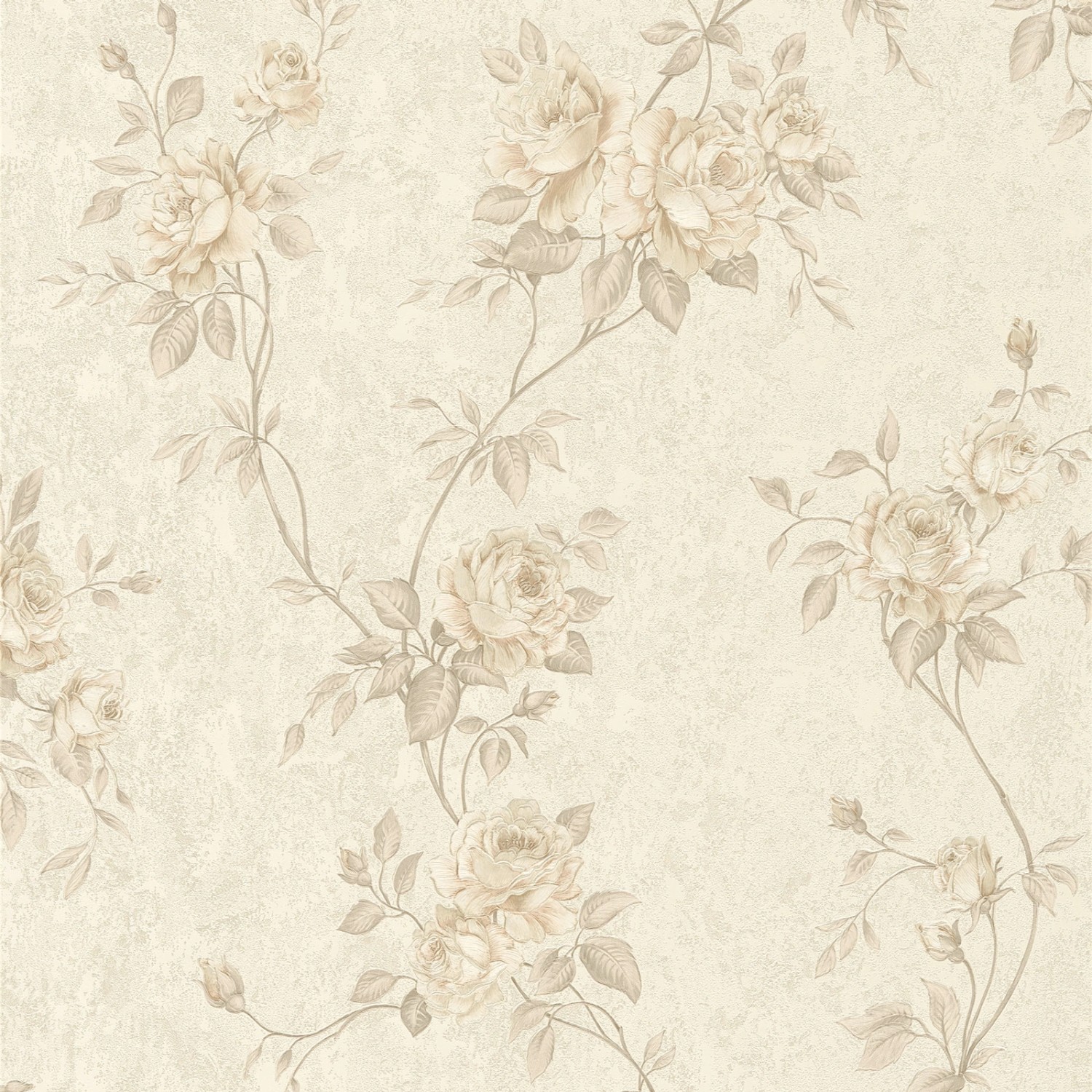 Bricoflor antik Tapete mit Blumen Vintage Vliestapete mit Rosen in Creme Beige Nostalgisch Romantische Vlies Rosentapete