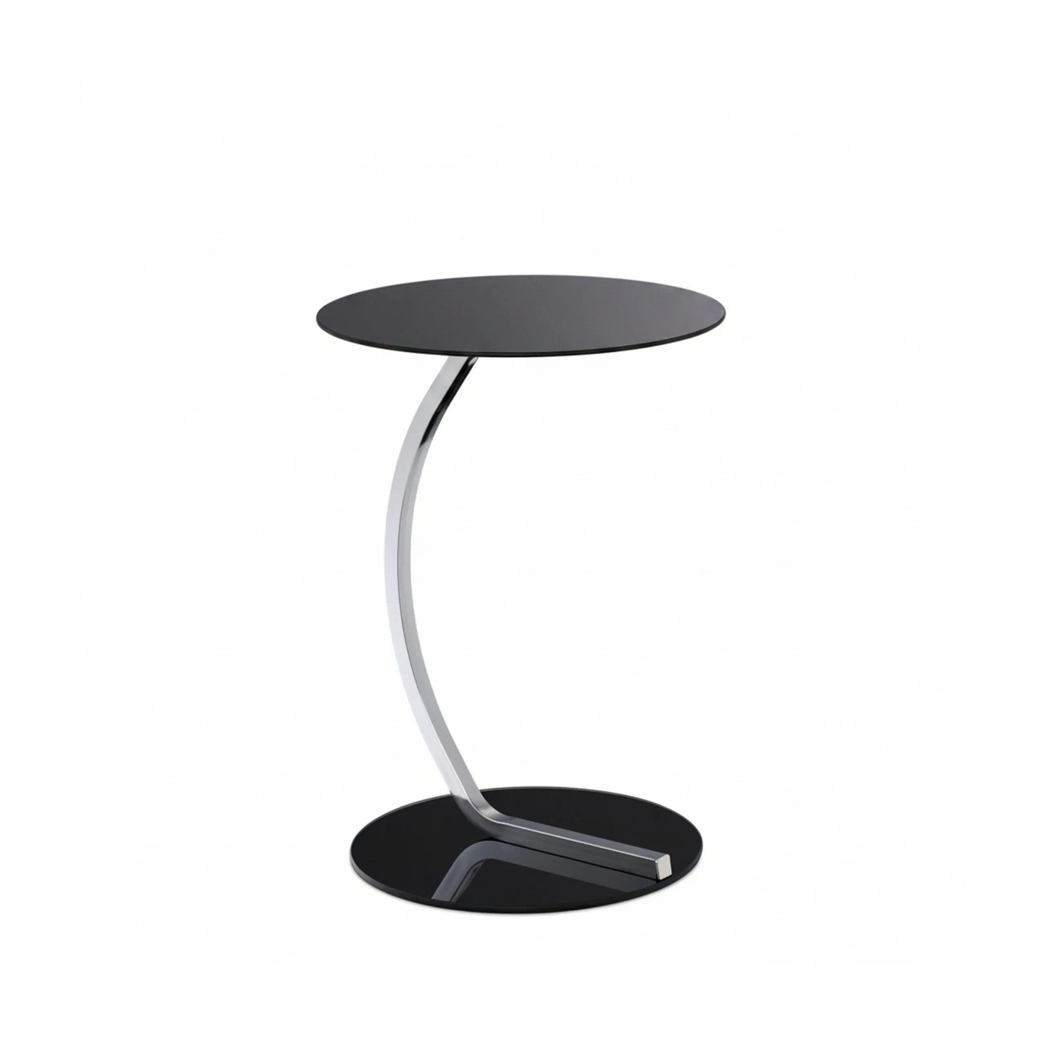 Relaxdays Beistelltisch Glas Stahl Schwarz Silber Stabil 55 cm x 40 cm 3,9 kg