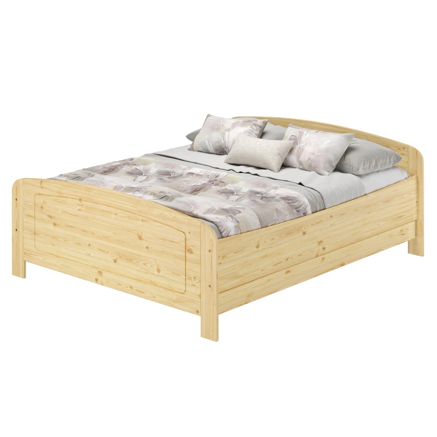 Erst-Holz Seniorenbett 160 x 220 Extra Hoch Echtholzbett Kiefer Massiv Modell 44 ohne Zubehör