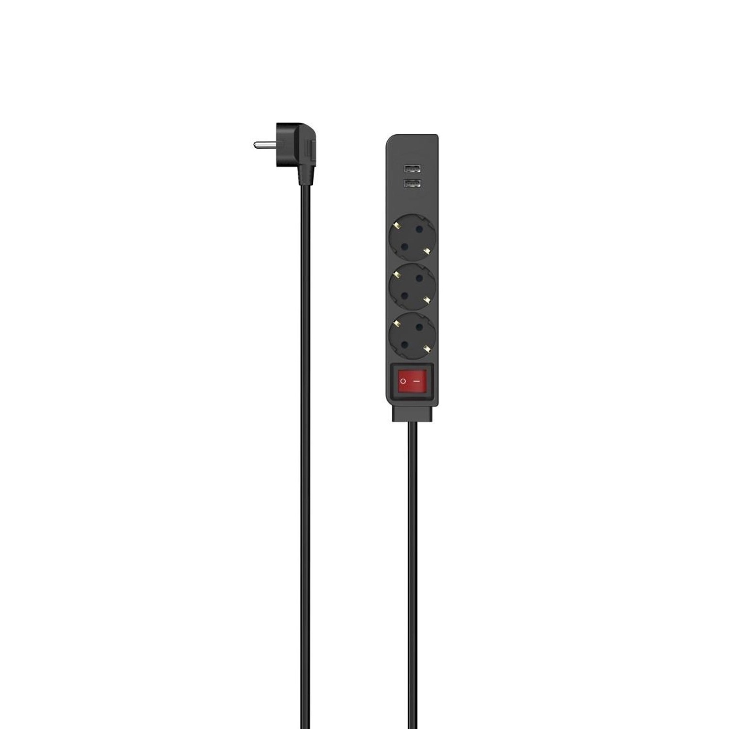 Hama Steckdosenleiste 3-fach USB-A 17W Schalter 1,4 m Schwarz günstig online kaufen
