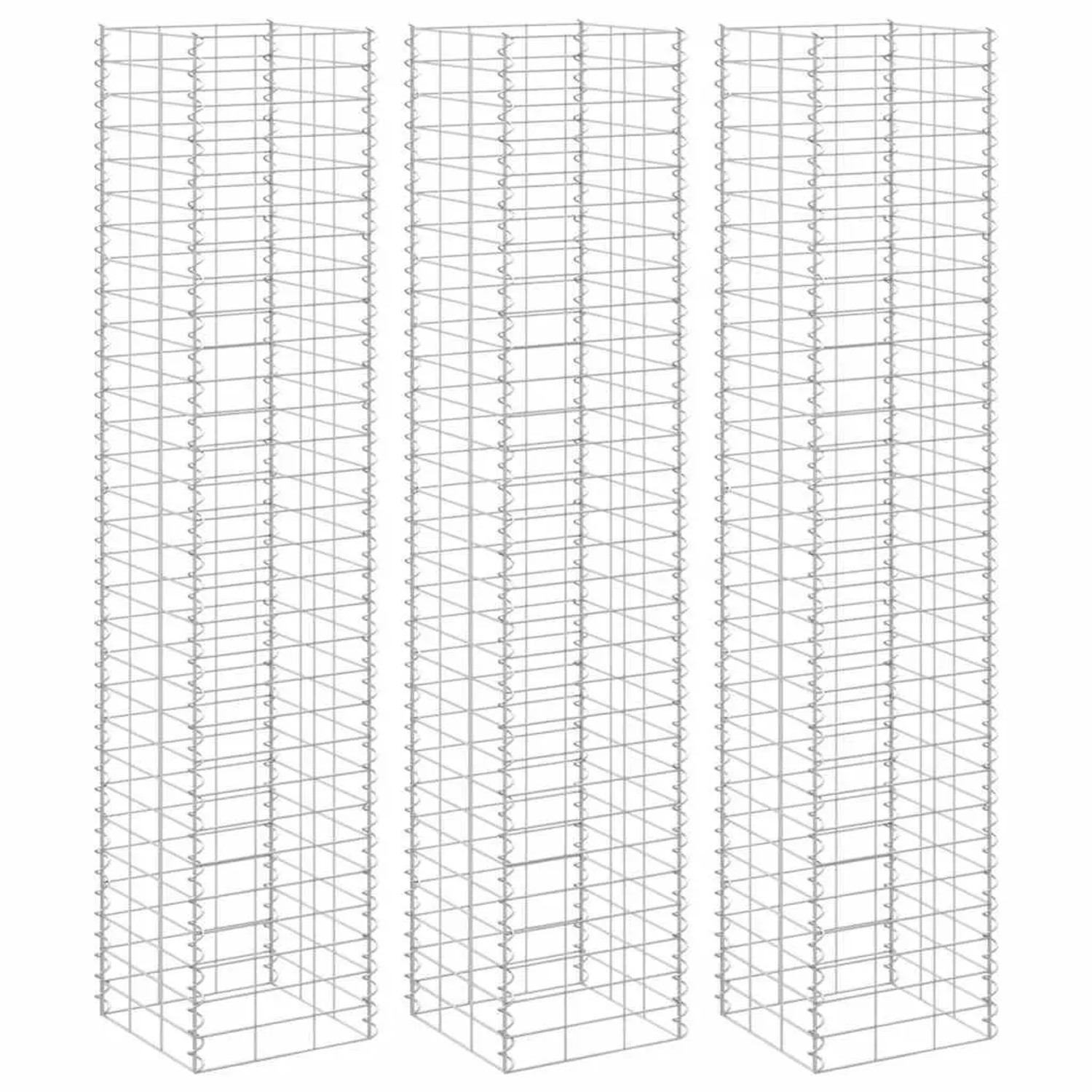 Furnicato Gabionen-hochbeete 3 Stk 30x30x150 Cm Eisen