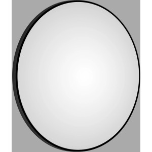 Runder DSK Design Wandspiegel Silver Globo, Ø 100 cm, mit schwarzem, mattem Rahmen.