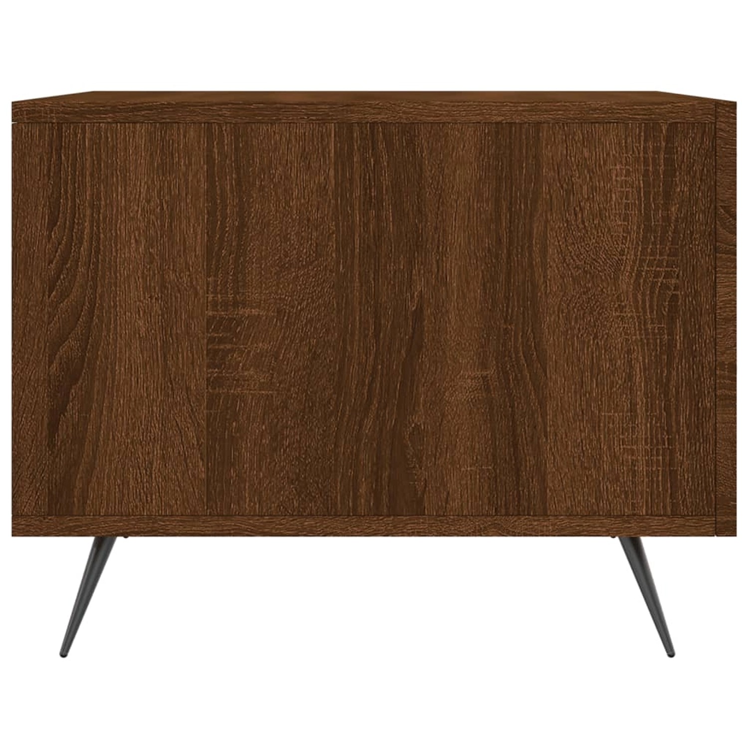 VidaXL Couchtisch, braun Eichen-Optik, 50x50 cm, Holzwerkstoff mit Metallbeinen.